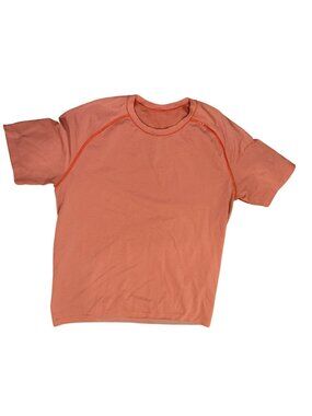 Lululemon Metal Vent Tech Shirt Mens Medium Orange Athletic Short Sleeve Gym Wor